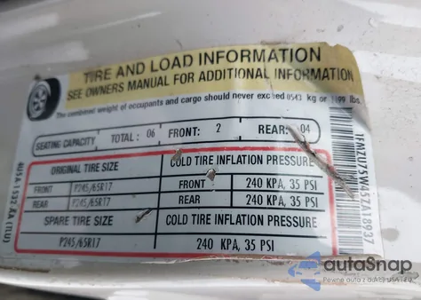 2005 Ford Explorer Limited z USA, uszkodzony, nr VIN 1FMZU75W45ZA18937